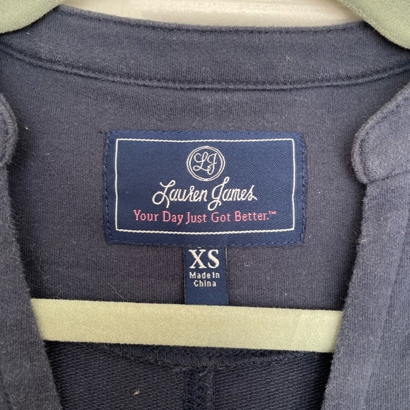 Lauren James French Terry Dress w/ Pockets Navy XS - Picture 2 of 3